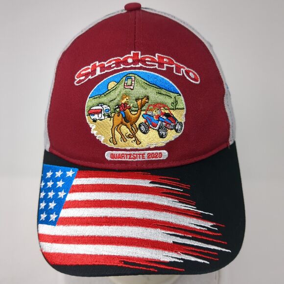 ShadePro Quartzsite 2020 Strapback Hat Multicolor One Size USA Flag - Picture 2 of 7